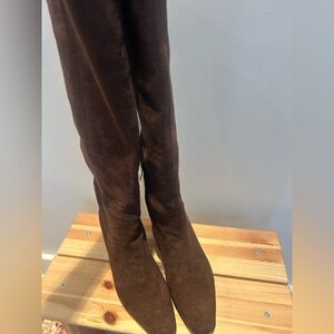 Faux Suede Knee High Boots